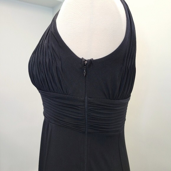 Sangria Black Maxi Rouching Long Maxi Party Dress Gown Sz 6 - Picture 2 of 13